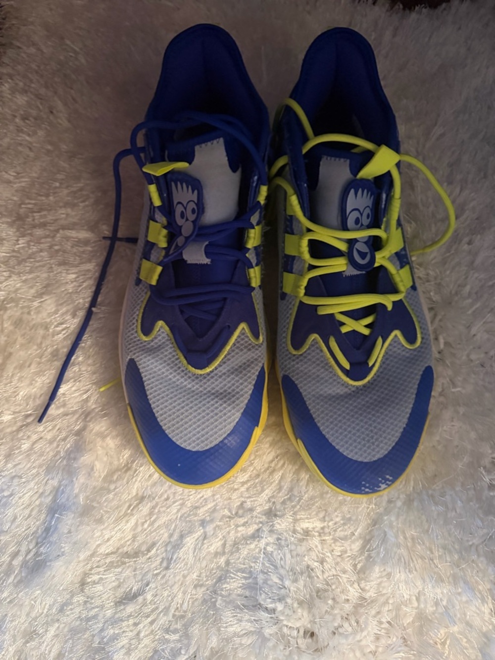 Adidas Exclusive Men’s Blue and Yellow Athletic Sneakers. Used Size 14.